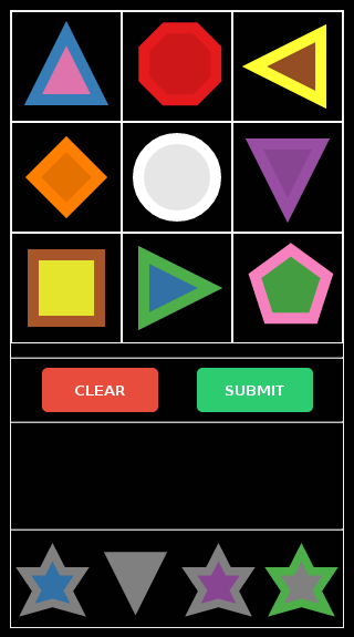 Shape-Colour-Colour Grid